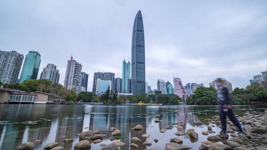 深圳_京基一百_荔枝公园_天空云流延时4K