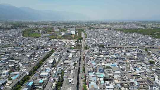 大理古城区建筑航拍