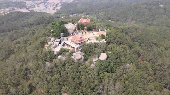 大气 航拍 福建 泉州 闽南 惠安 寺庙 佛