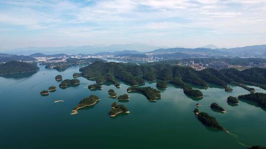 航拍杭州淳安千岛湖风景区