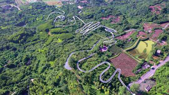 成都龙泉山城市森林公园高空栈道观景台航拍