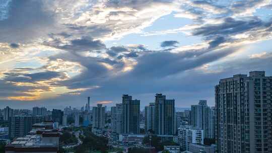 秋日北京夕阳西下延时实拍