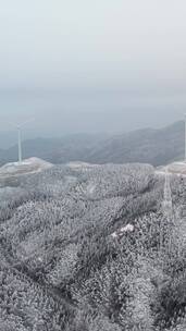 高清竖屏航拍桂林资源雾凇雪景