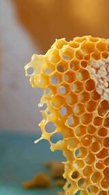 蜂巢与蜂蜜取用工具特写素材高清在线视频素材下载