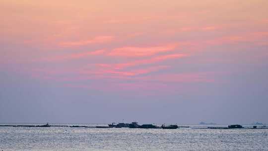 海南三亚傍晚海边夕阳晚霞海浪