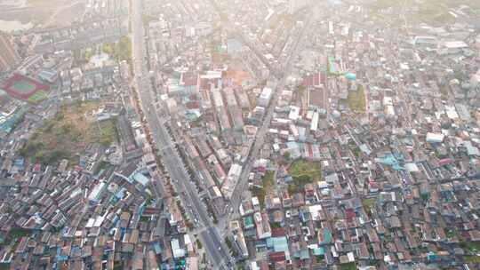 中国浙江宁波宁海西店小镇街道建筑风景航拍