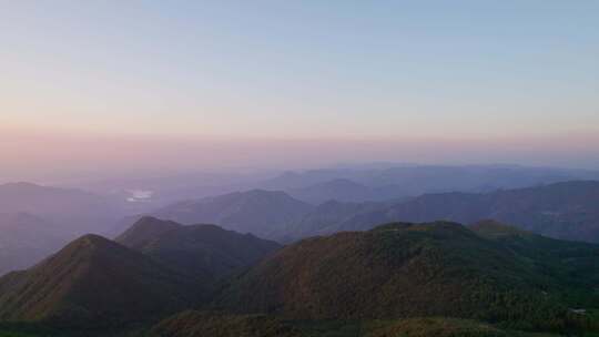 金华东白山日落群山风景航拍