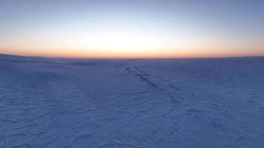 冬季雪景落日余晖空境