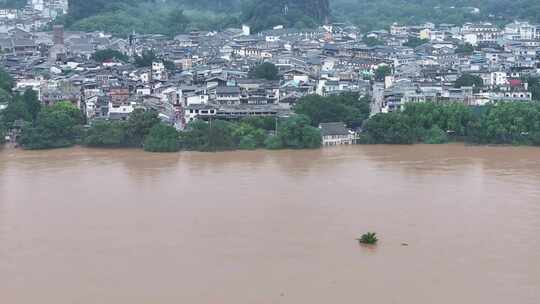 洪水袭击城市村庄灾害