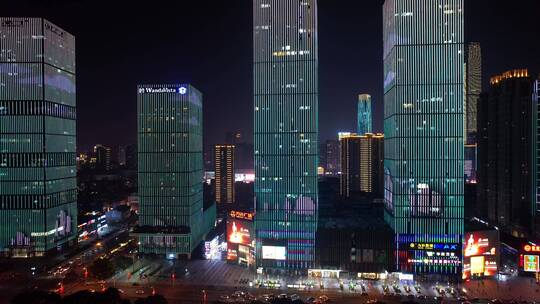 长沙万达广场城市夜景4k