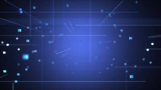 蓝色发光粒子直线C4D动画
