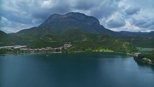 丽江泸沽湖风景HDR航拍