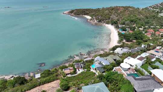 泰国苏梅岛海滩海湾航拍自然景观视频素材模板下载