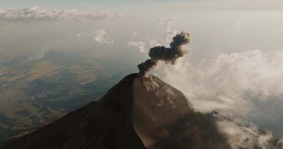 火山，烟雾，危地马拉，火地岛