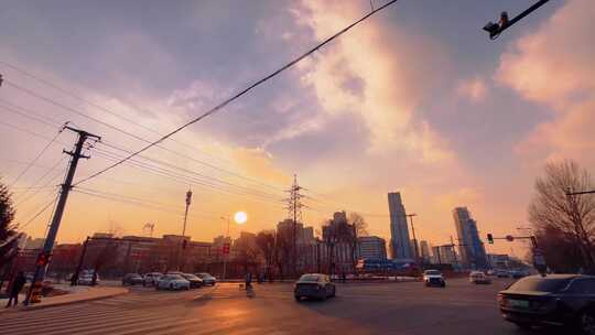 4K 阳光 街景 天空 风景 城市 生活