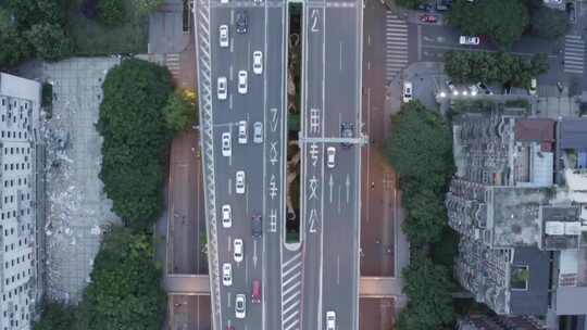 航拍成都市区夜景时刻高架桥车流-4K素材