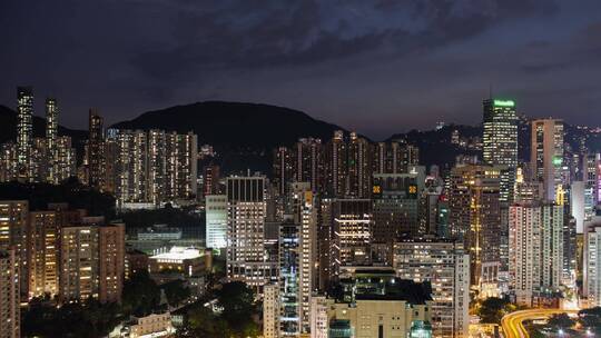 香港夜晚的景色
