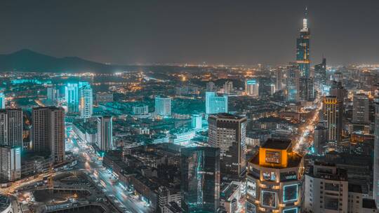 南京_紫峰大厦_中山北路_湖南路_夜景延时