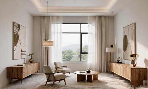 现代简约风格客厅室内场景