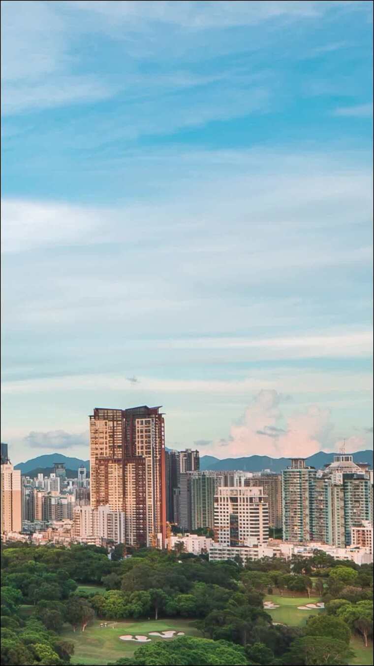 深圳_深圳高尔夫俱乐部_深圳CBD_城市大景_日转夜_竖屏