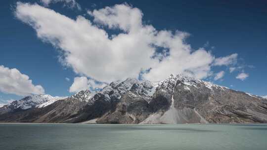 河流湖泊雪山延时摄影