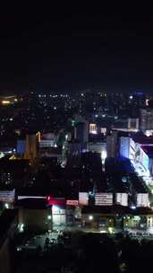 竖版航拍河南平顶山城市夜景