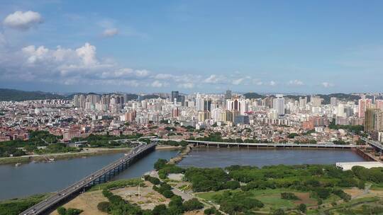 泉州市区航拍大景晋江河江滨经济丰泽鲤城视频素材模板下载