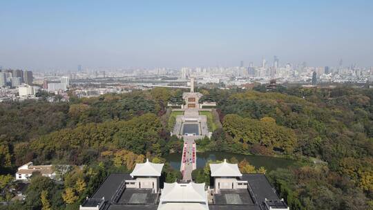 航拍南京雨花台4A景区