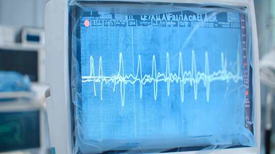 医院心电图监测屏幕画面