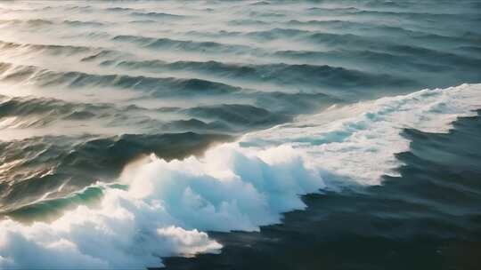 海面波浪起伏景象