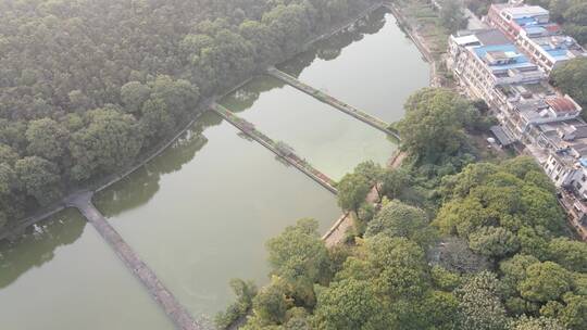 航拍湖南长沙望城区老城区