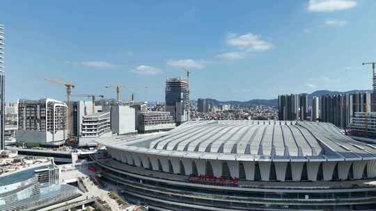 广东省广州市白云区广州白云站新火车站航拍