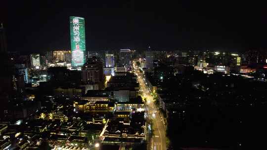 江苏徐州回龙窝历史文化街区夜景航拍