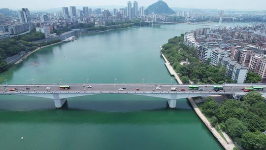柳州柳江大桥城市建筑风光航拍视频素材模板下载