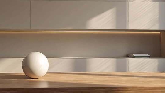 室内桌面白色圆球静物