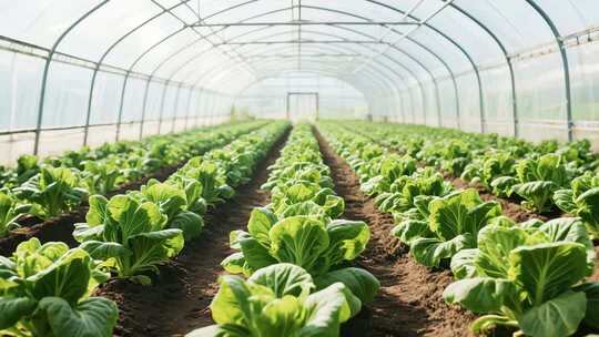 温室大棚内种植的蔬菜