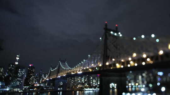 纽约大桥夜景视频素材模板下载