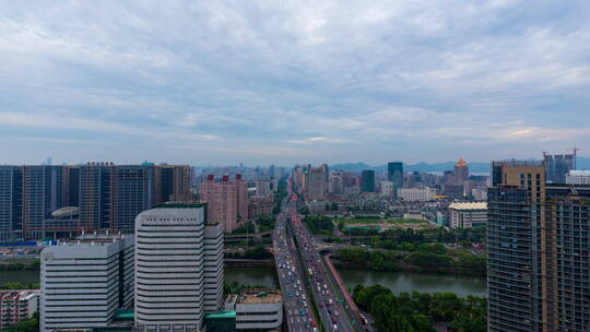 杭州高架桥日转夜延时摄影
