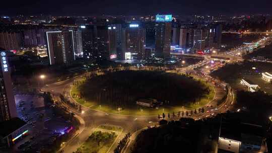 长春东方广场航拍夜景延时