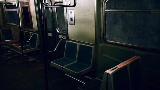 地下地铁站门敞开的空地铁车厢