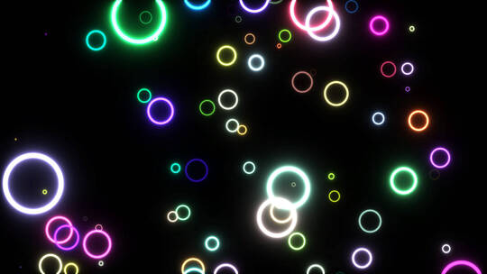 彩色霓虹圆圈粒子冲屏带通道视频素材模板下载