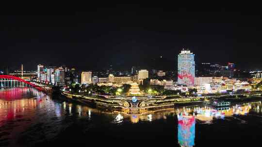 四川宜宾合江门广场夜景