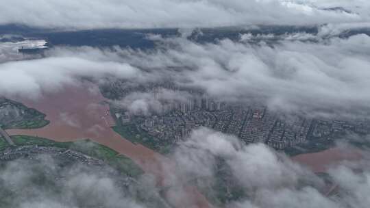 重庆城市高空云海延迟