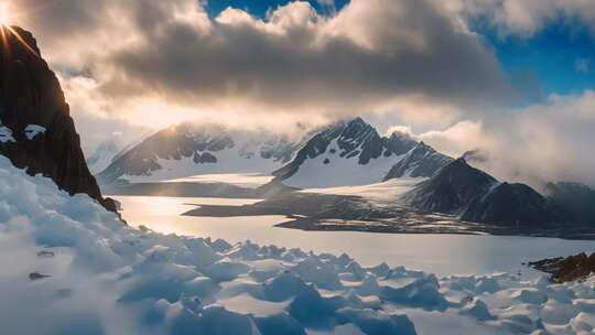 雪山湖泊壮丽风光