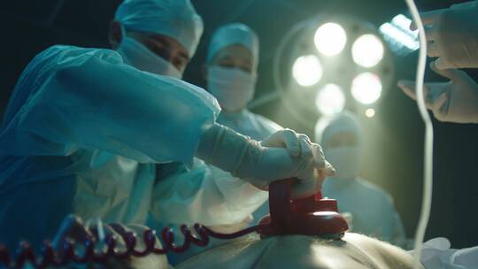 医生在给病人在做心肺复苏视频素材模板下载