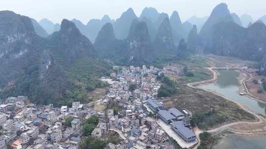 中国广西贺州市钟山县十里画廊钟山水墨田园