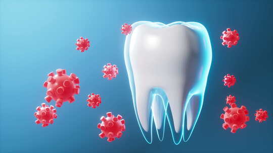 牙齿和细菌的牙齿健康动画