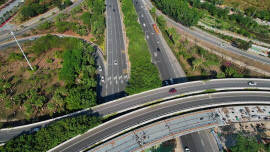 航拍厦门城市道路景观