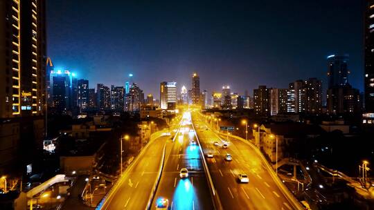 上海延安高架夜景