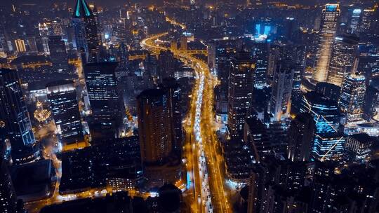 上海南北高架夜景